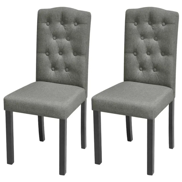 vidaXL Eetkamerstoelen 2 st stof grijs, foto 2