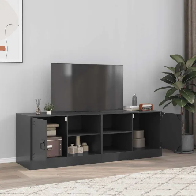 vidaXL Tv-meubelen 2 st 67x39x44 cm staal zwart, foto 2