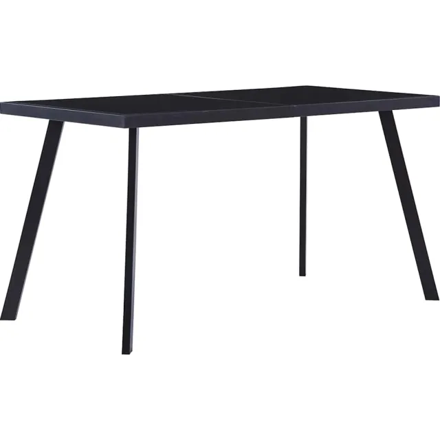 vidaXL Eettafel 140x70x75 cm gehard glas zwart