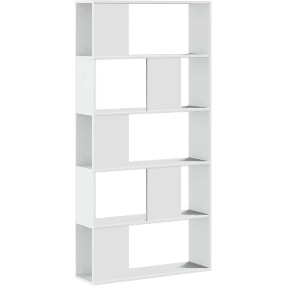 vidaXL Boekenkast 5-laags 80,5x23,5x162,5 cm bewerkt hout wit, foto 3