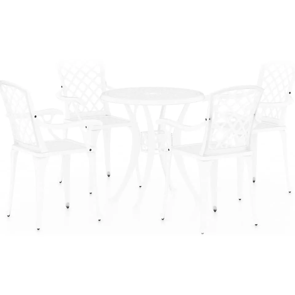 vidaXL 5-delige Bistroset gietaluminium wit, foto 3