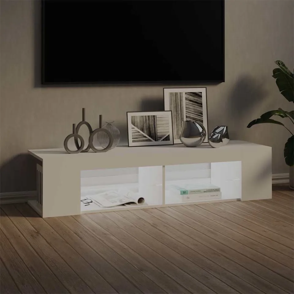 vidaXL Tv-meubel met LED-verlichting 135x39x30 cm wit, foto 2