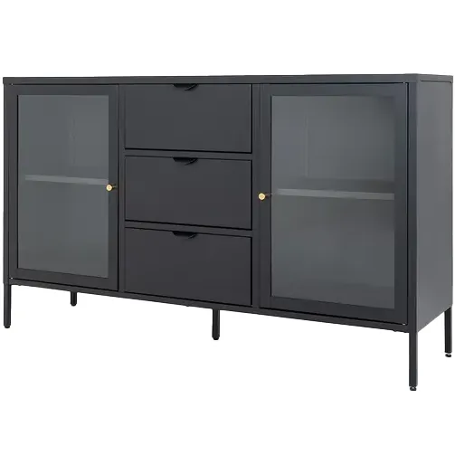 Artichok James metalen sideboard zwart - 140 x 40 cm