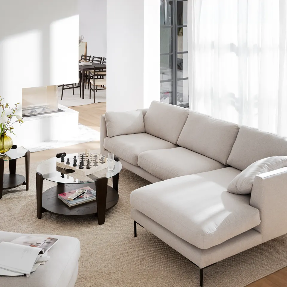 Rowico Home Corwin gestoffeerde hoekbank beige - rechts - 270 cm, foto 3