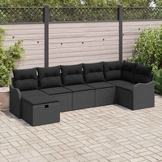 vidaXL Tuin Sofa Set 7 st Poly riet grijs, foto 2