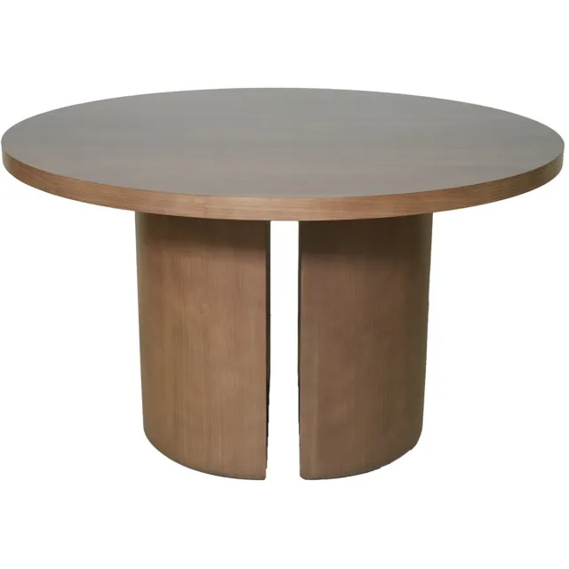 DÉJA Living Deja Living Eettafel Mito - Rond Bruin Eiken Fineer - 2-4 Persoons - Ø130x78cm
