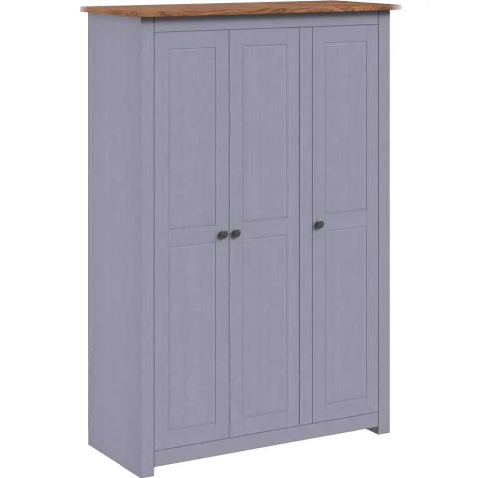 vidaXL Kledingkast Panama Range 118x50x171,5 cm grenenhout grijs, foto 3