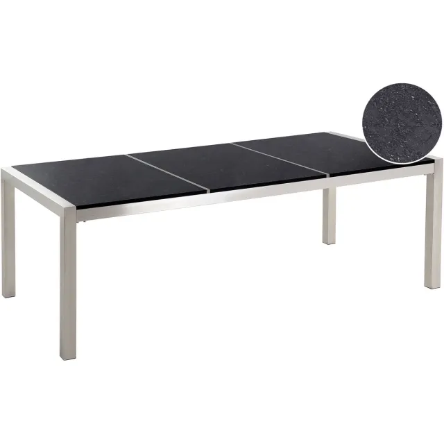 Beliani GROSSETO - Tuintafel - Zwart - 100 x 220 cm - Graniet