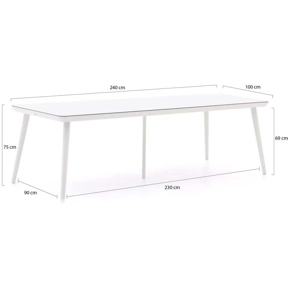 Hartman tuinmeubelen Hartman Sophie Studio 240cm dining tuinset 7-delig wit, foto 3