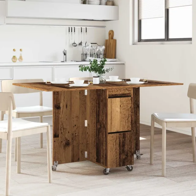 vidaXL Eettafel - 140 - x - 80 - x - 77 - cm - Bewerkt - hout - Oud - hout - Rechthoekig Oud hout