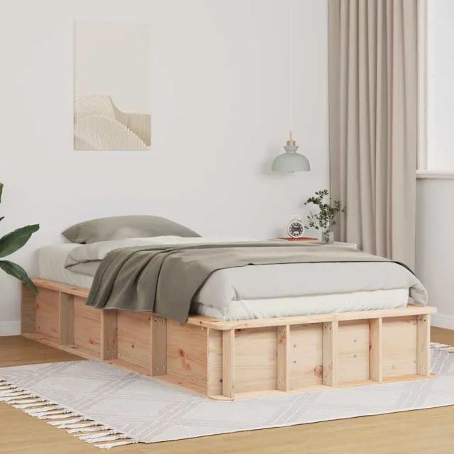 vidaXL Bedframe Wasbruin 75 x 190 cm Massief grenenhout