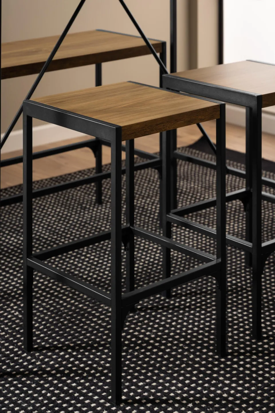 Bendt Bartafel set 'Deryk' Eikenlook, Met 2 barstoelen en bankje, foto 7