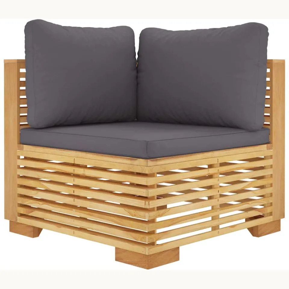 vidaXL 5-delige Loungeset met kussens massief teakhout bruin, foto 3
