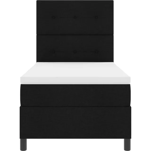 vidaXL Boxspring bed met LED-stripverlichting Zwart 90 x 190 cm Stof