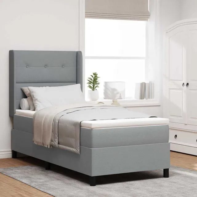 vidaXL Boxspringbed met kussen Lichtgrijs 200 x 80 cm Stof