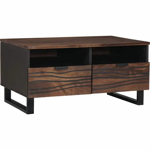 vidaXL Salontafel Walnotenhout 80 x 54 x 40 cm Bewerkt hout Bruin