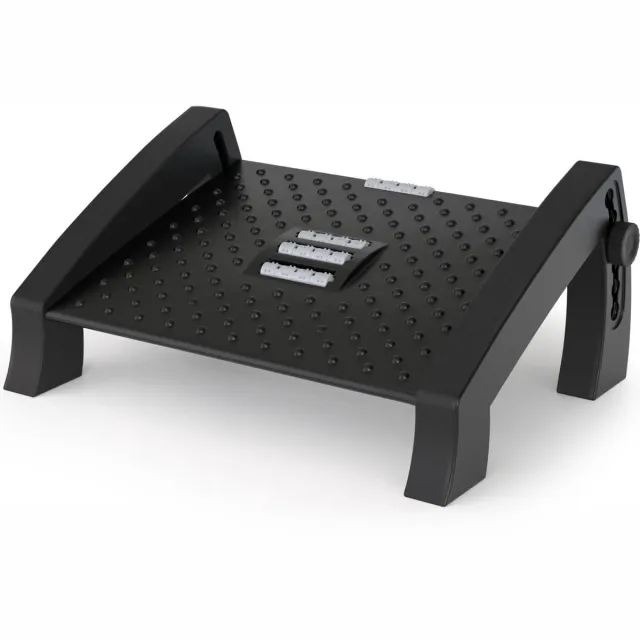 ACROPAQ Voetensteun bureau – Verstelbaar voetenbankje met ontspannende massagefunctie – Ergonomisch & comfortabel – Zwart