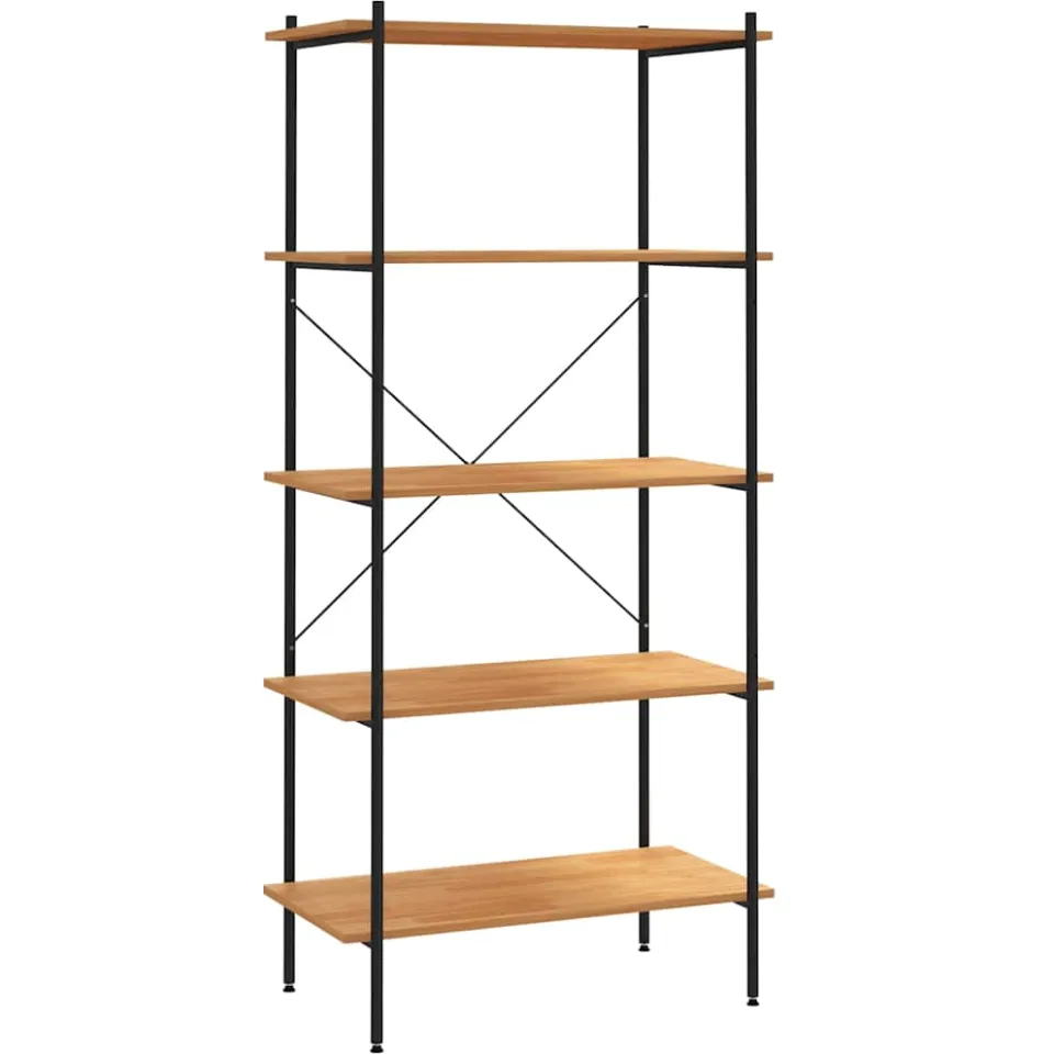 vidaXL Opbergrek 5-laags 80x40x163 cm zwart en eikenkleurig, foto 3