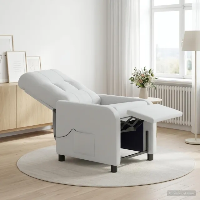 vidaXL Massage Recliner Wit Stof