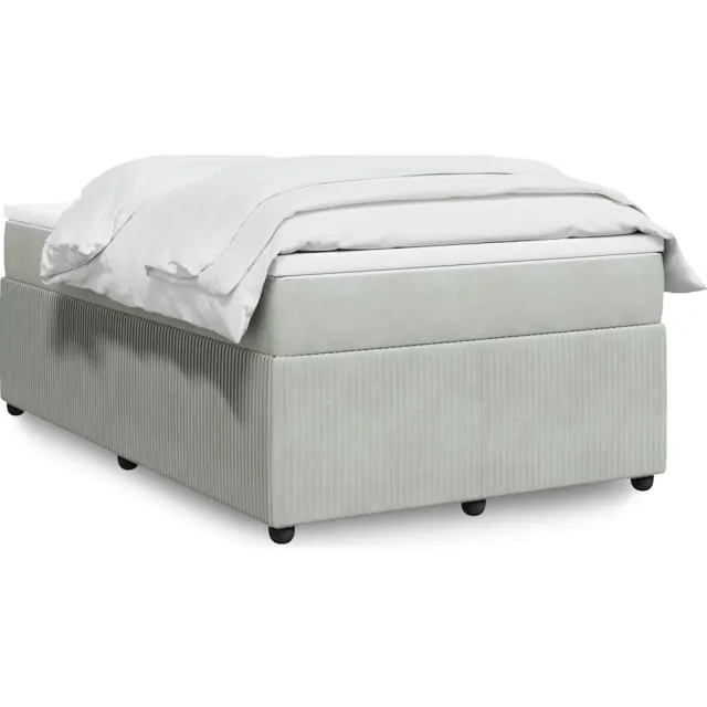vidaXL Boxspring met matras fluweel lichtgrijs 120x200 cm grijs