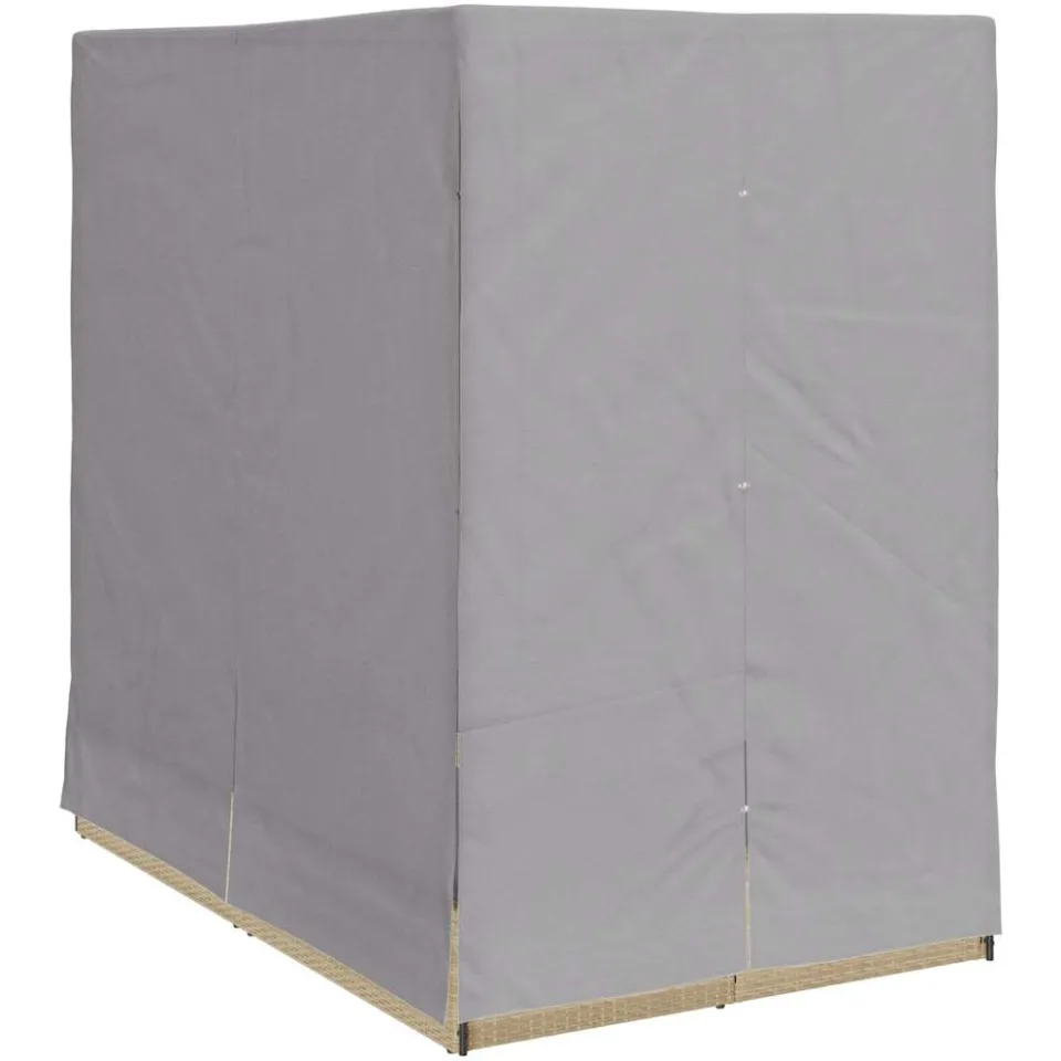 vidaXL Dubbele ligbed Grijs poly rattan, foto 4