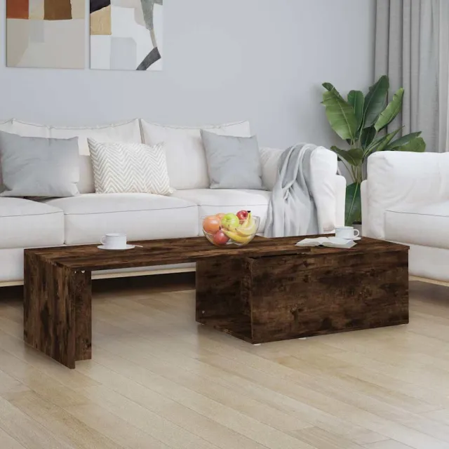 vidaXL Salontafel 150x50x35 cm bewerkt hout gerookt eikenkleurig, foto 2