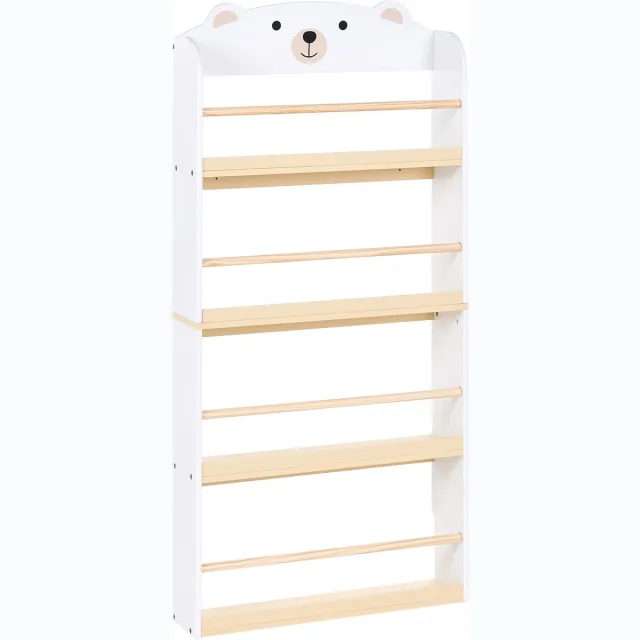 Beliani MIMILI - Boekenkast met 4 planken - Wit/Lichtbruin - MDF