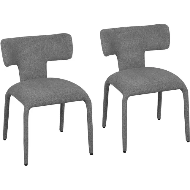 Klarven Eetkamerstoelen Antraciet line - Eetkamerstoelen Set Van 2 - Dining Chairs - Ergonomische gebogen rugleuning - Stabiel metalen frame - Draagvermogen 150 kg - Zitoppervlak 46x45cm