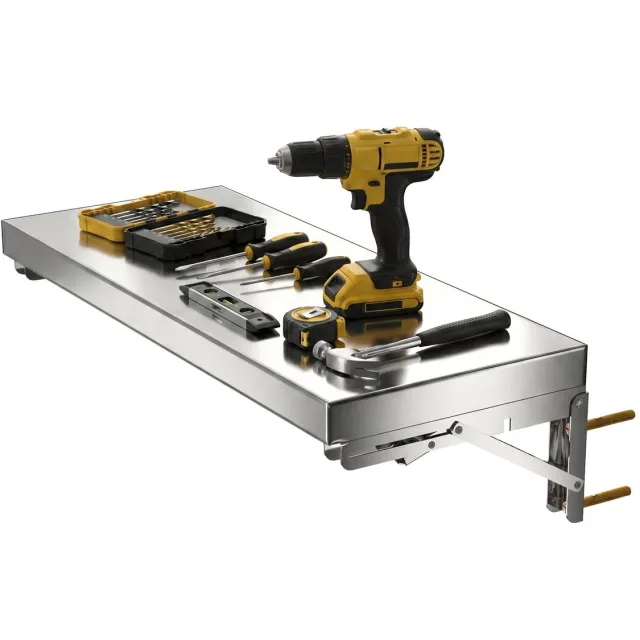Arvioo ‑Vouwbaar‑wandtafel‑60cm‑roestvrij staal‑max 40kg draagvermogen Roestvrij staal kleur