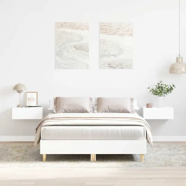 vidaXL Bedframe zonder matras 120x190 cm spaanplaat wit