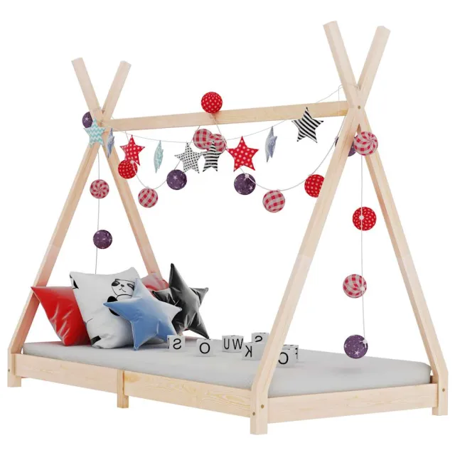 vidaXL Kinderbedframe massief grenenhout 70x140 cm Bruin