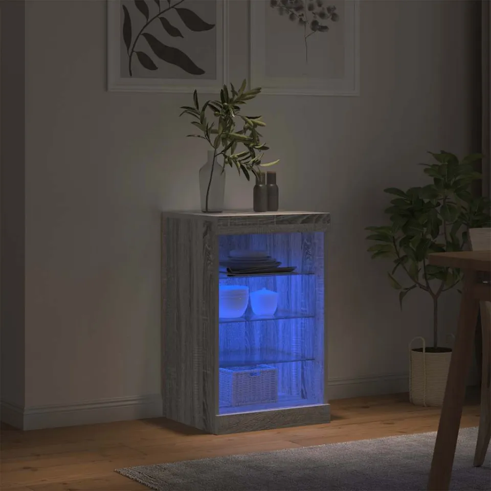 vidaXL Dressoir met LED-verlichting 41x37x67 cm sonoma eikenkleurig, foto 3
