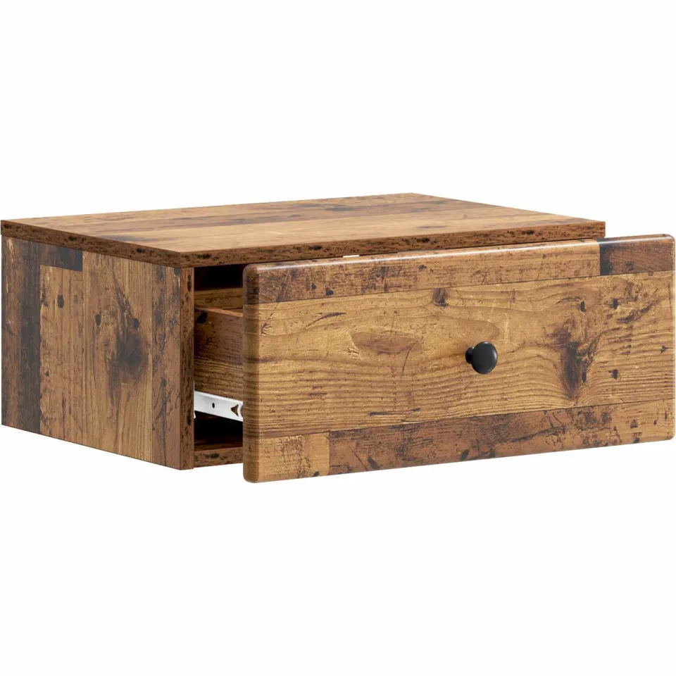vidaXL Wandbeugel Bedkast Oud hout 49 x 34,5 x 20 cm Bewerkt hout bruin, foto 3