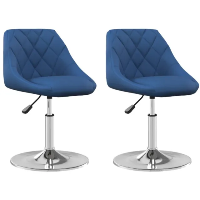 vida xl Eetkamerstoelen draaibaar 2 st fluweel blauw