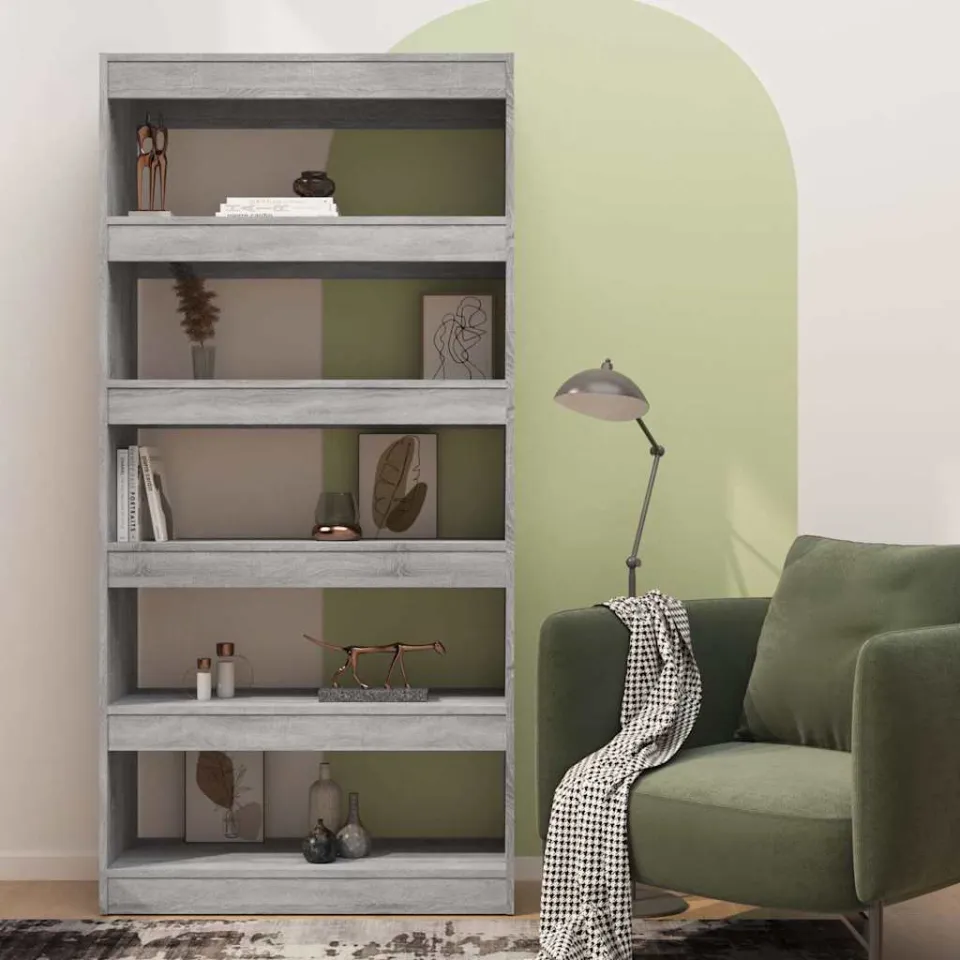 vidaXL Boekenkast/kamerscherm 80x30x166 cm bewerkt hout grijs sonoma, foto 3