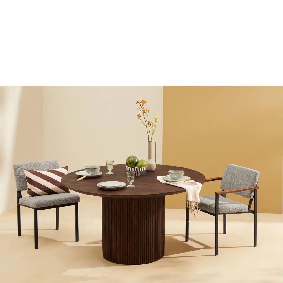 NOUS Living eetkamertafel Jaime (⌀140 cm) walnoot, foto 3
