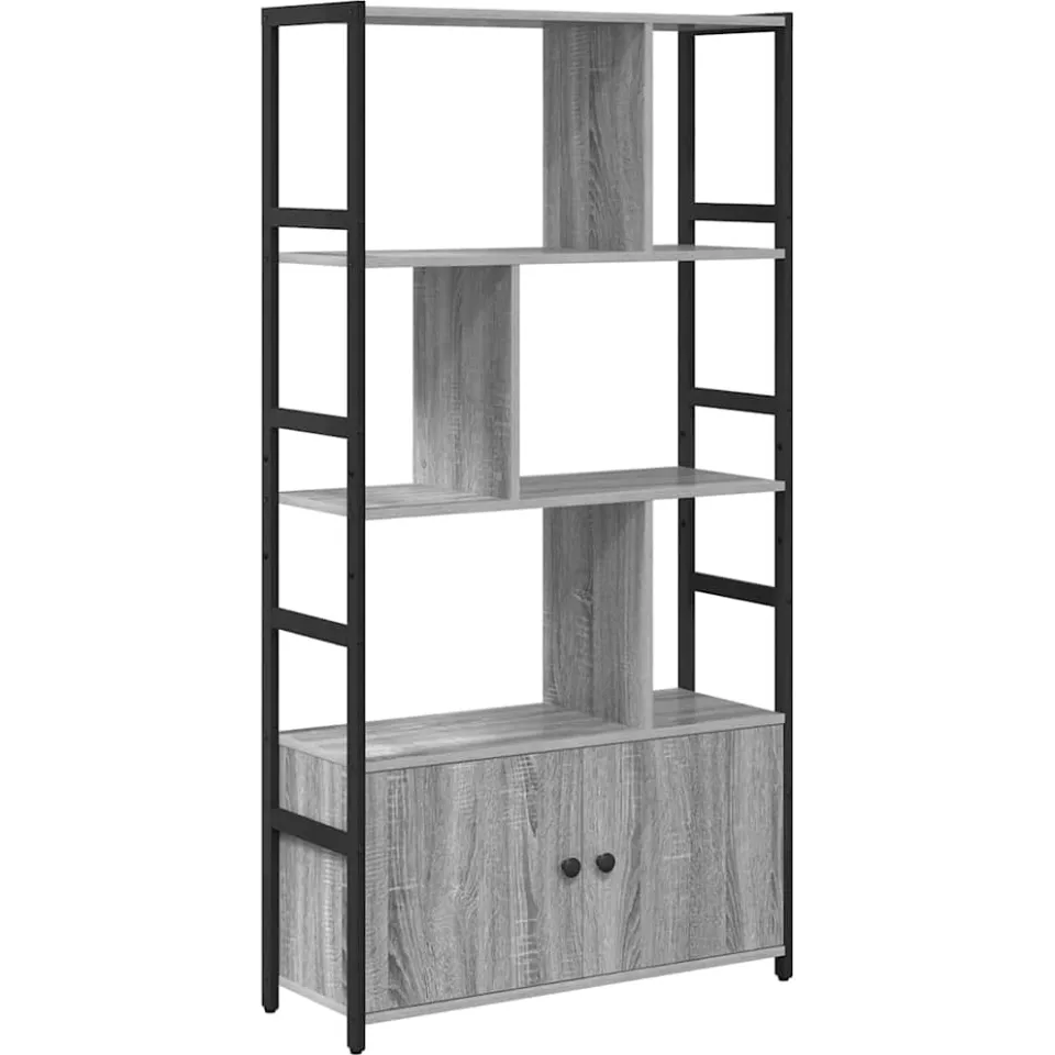 vidaXL Boekenkast 80 x 30 x 155,5 cm Bewerkt hout Grijs sonoma, foto 3