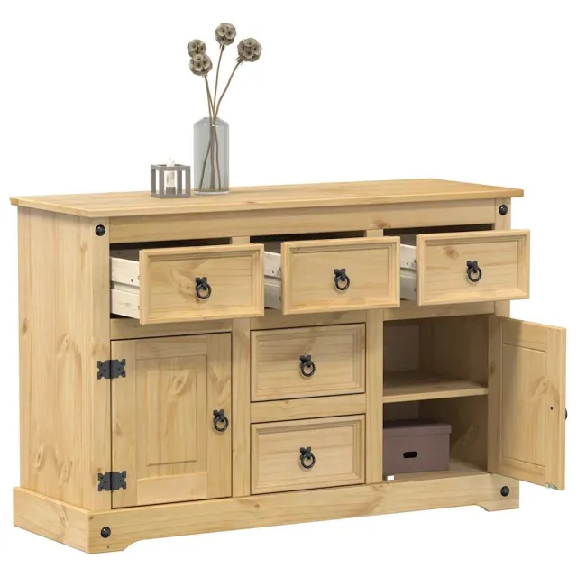 vidaXL Dressoir Corona 112x40x75 cm massief grenenhout Bruin