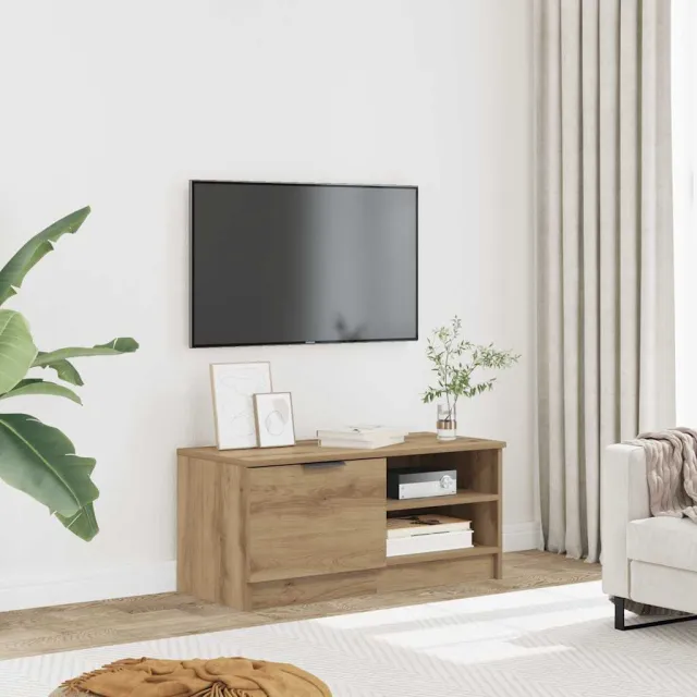 vidaXL Tv-meubel 80x35x36,5 cm bewerkt hout artisanaal eikenkleur, foto 2