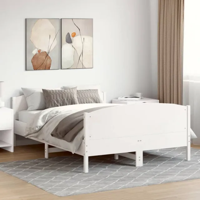 vidaXL Bedframe zonder matras massief grenenhout wit 120x200 cm