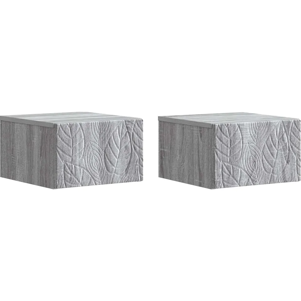 vidaXL Wandbeugel Bedkast 2 st Grijs Sonoma 49 x 34,5 x 20 cm