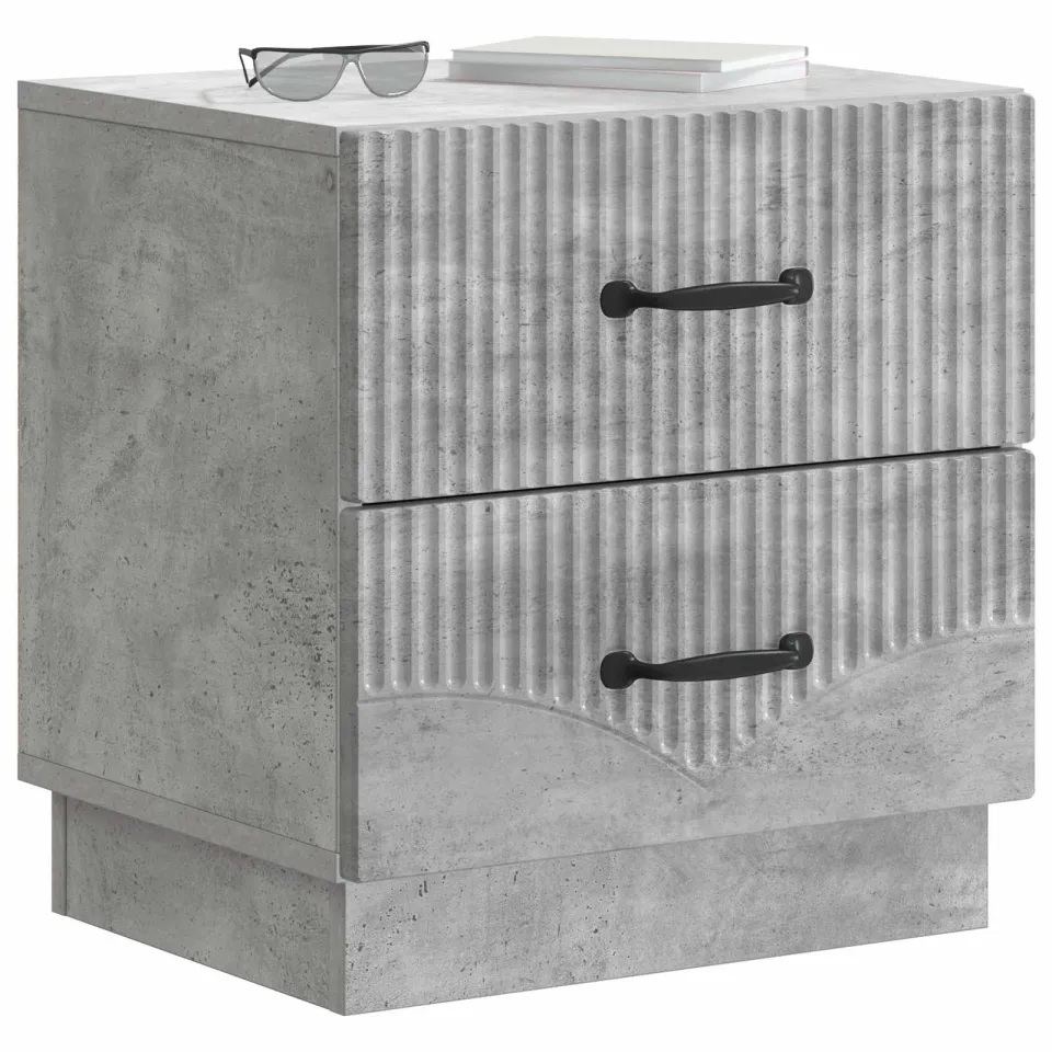 vidaXL Nachtkastje Betongrijs 43 x 34,5 x 44,5 cm Bewerkt hout grijs, foto 3