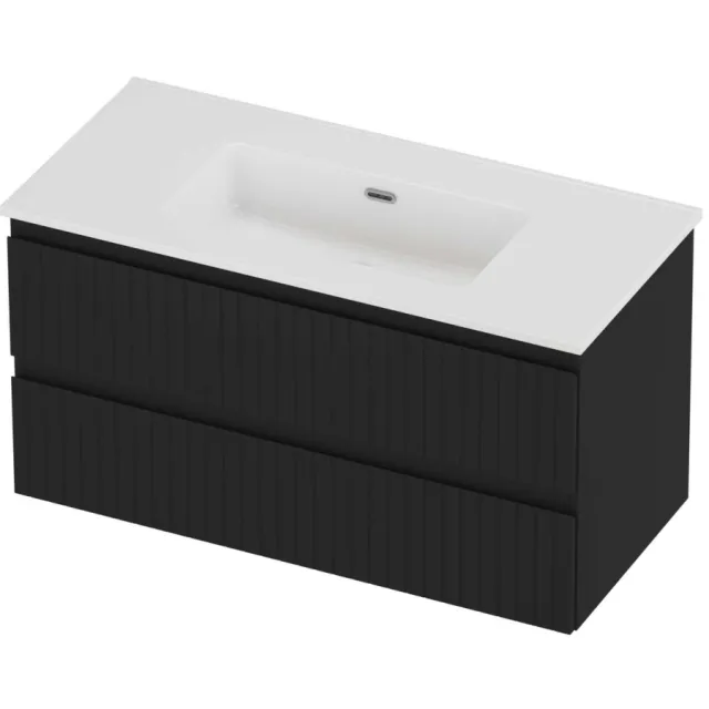 Proline Tribute Badmeubelset Porselein Elegant Gefreesd 100x46x54 cm Glans Wit Mat Zwart