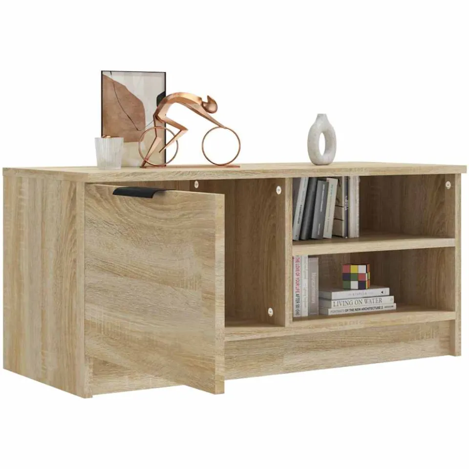 vidaXL Tv-meubel 80x35x36,5 cm bewerkt hout sonoma eikenkleurig Bruin