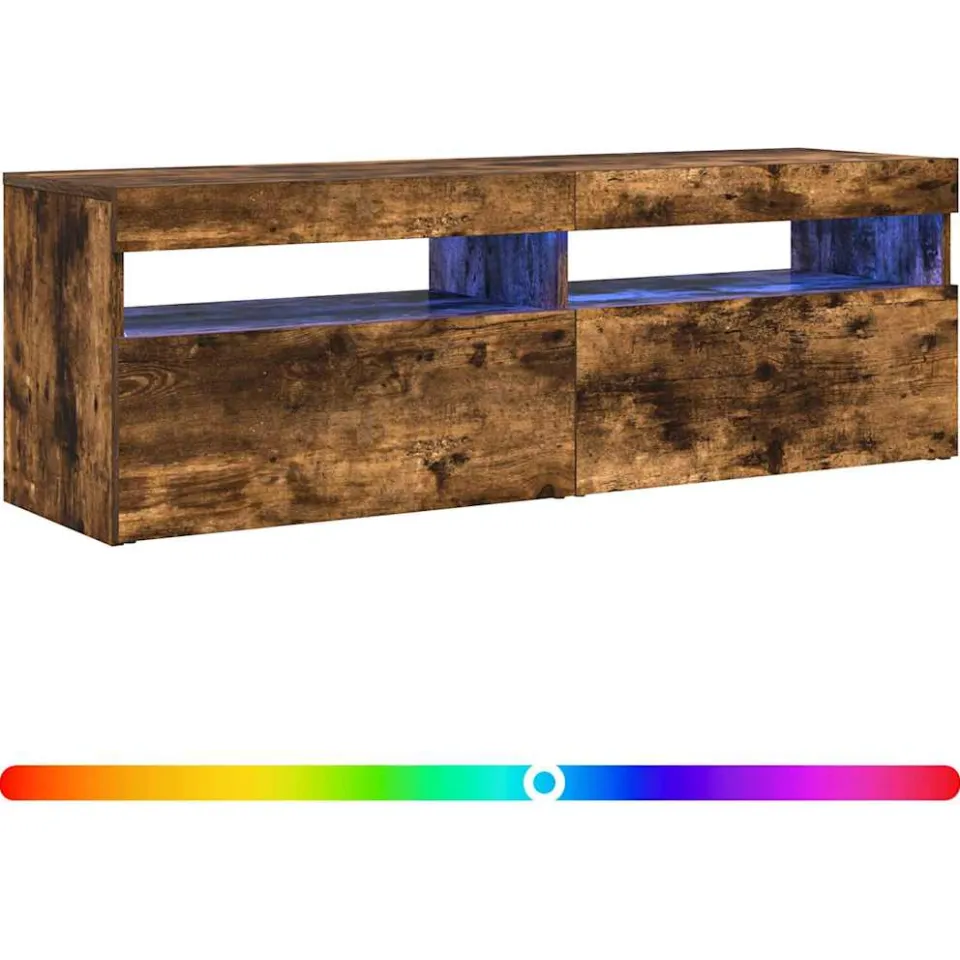 vidaXL Tv-meubel met LED-verlichting 120x35x40 cm gerookt eikenkleurig, foto 3