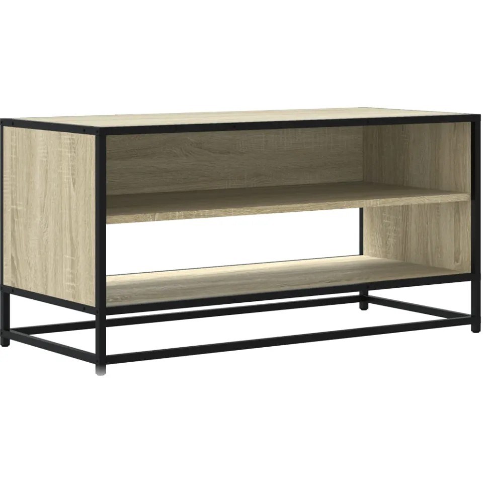 vidaXL Tv-meubel 91x40x46 cm bewerkt hout metaal sonoma eikenkleurig, foto 3