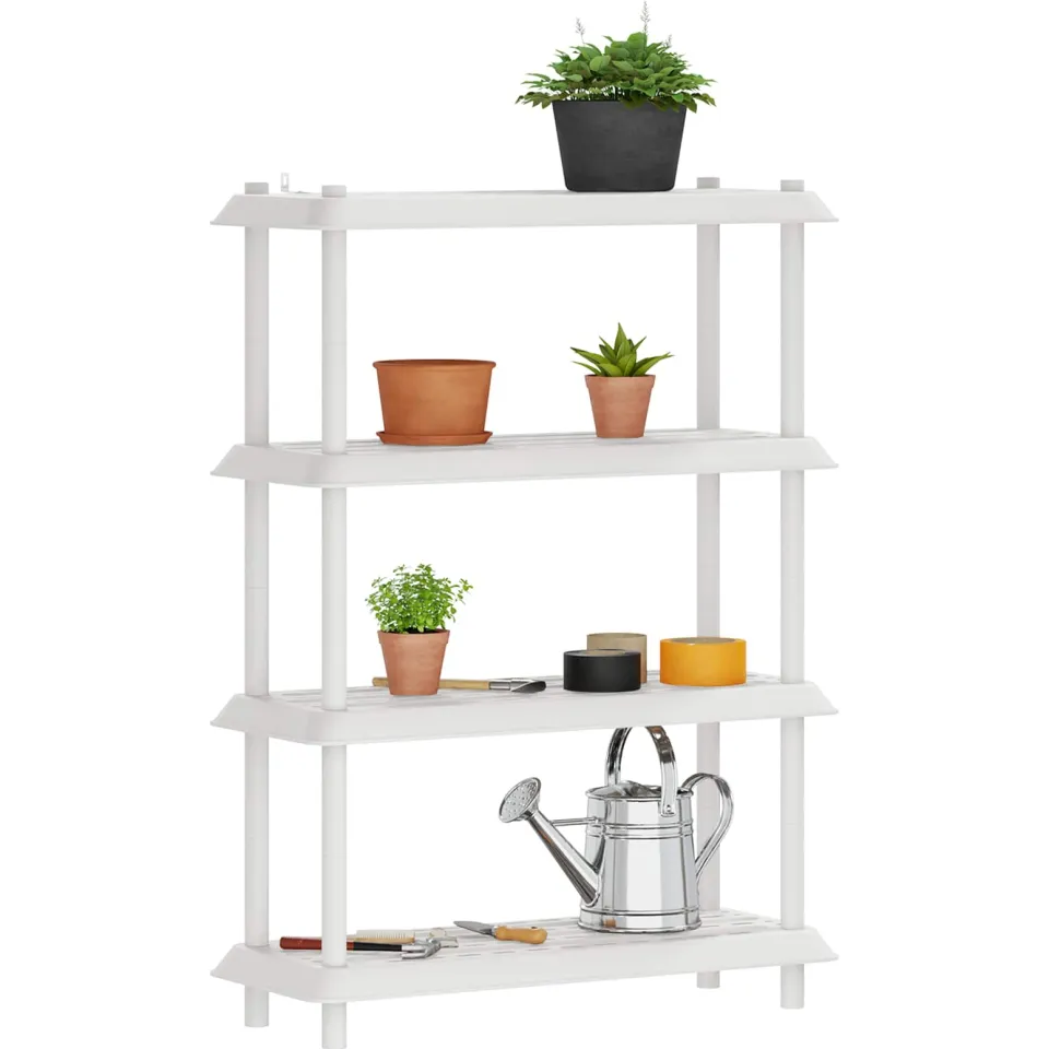 vidaXL Plankenunit 4-laags 100 x 40 x 136,5 cm PP Wit, foto 3