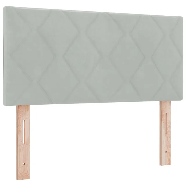 vidaXL LED Hoofdbord Lichtgrijs 90 cm Fluweel