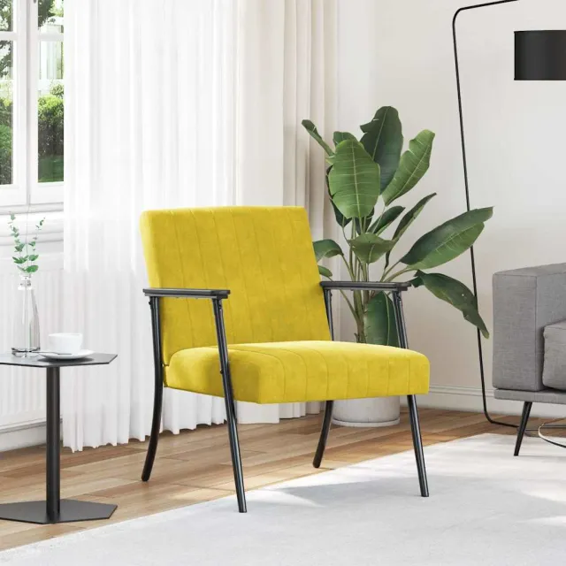vidaXL Fauteuil Geel Fluweel