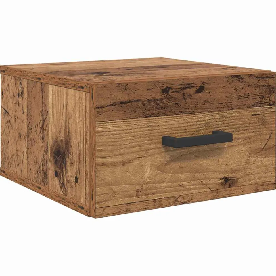 vidaXL Nachtkastje Oud hout 35 x 35 x 20 cm Bewerkt hout bruin, foto 3